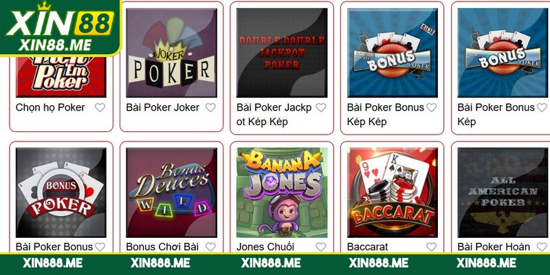 Ưu điểm nổi bật của game bài Xin88