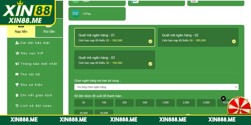 Điều kiện cần có trước khi nạp tiền Xin88