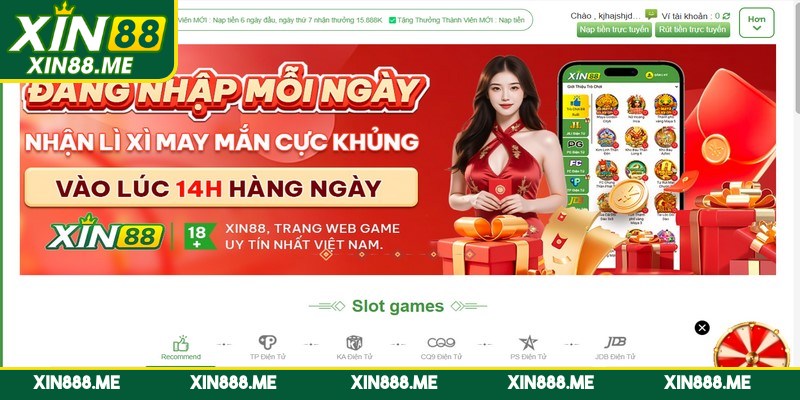 Hướng dẫn các thao tác nạp tiền Xin88 chi tiết